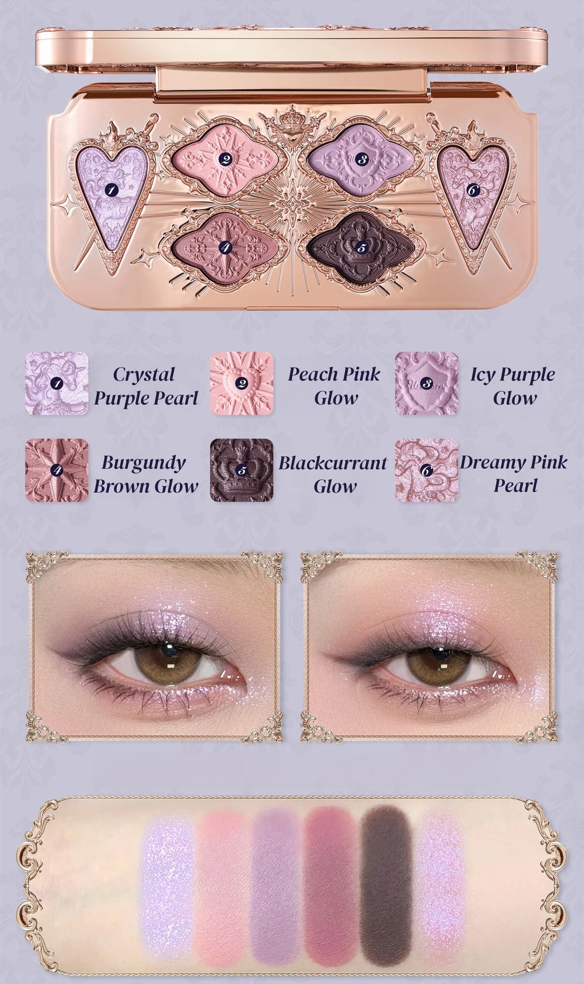 FLOWER KNOWS - Knight Unicorn 6-Color Satin Makeup Palette