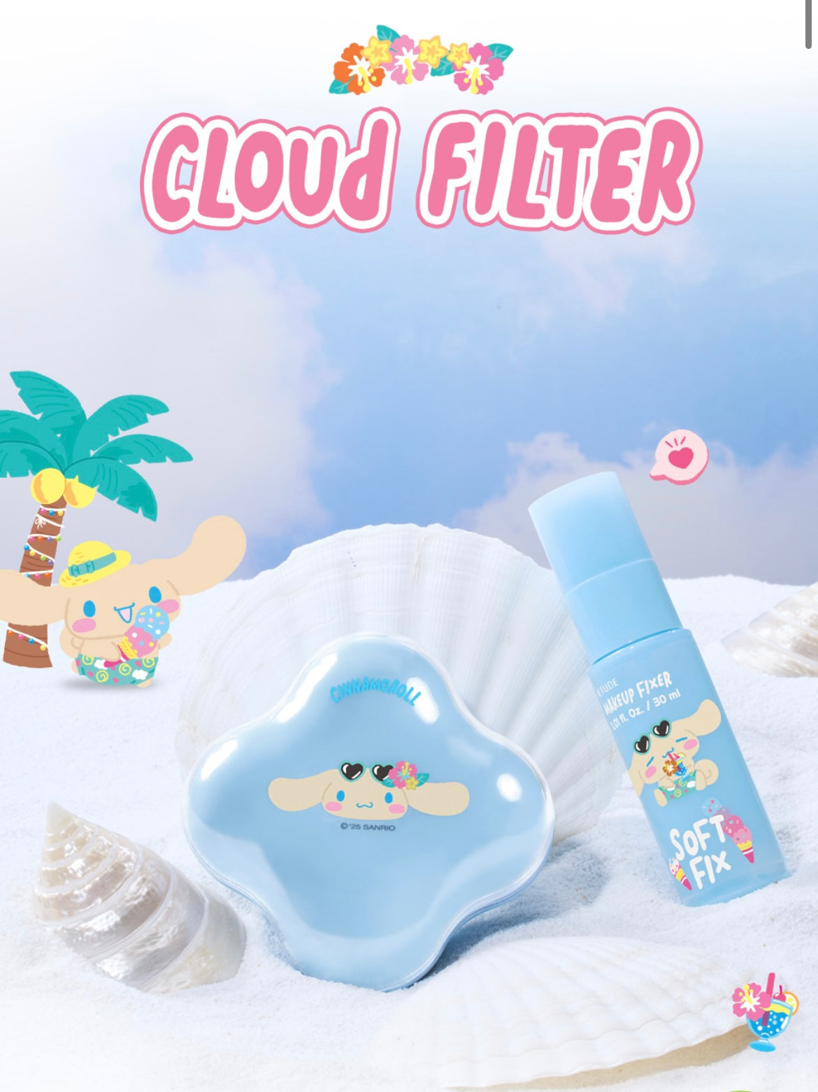 ETUDE - Cloud Filter Cushion + Makeup Fixer ver. Tanning Cinnamoroll