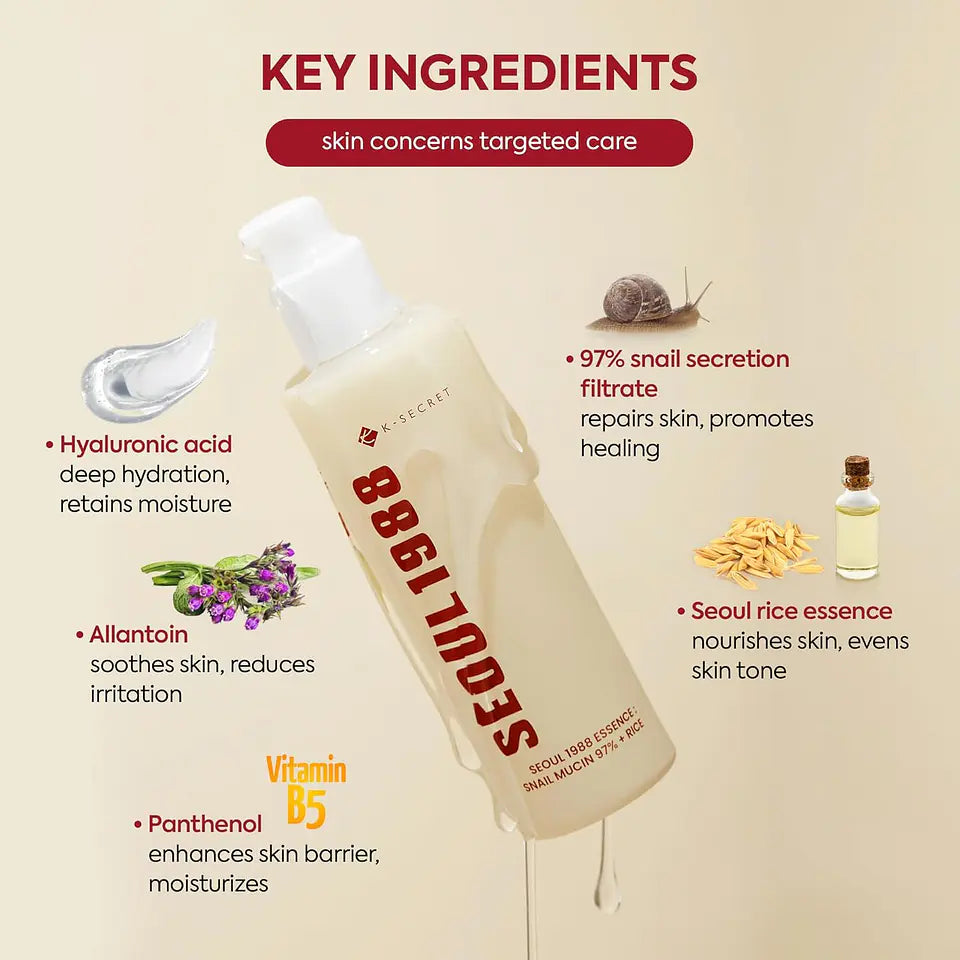 KSECRET - SEOUL 1988 Essence : Snail Mucin 97% + Rice [100ml]